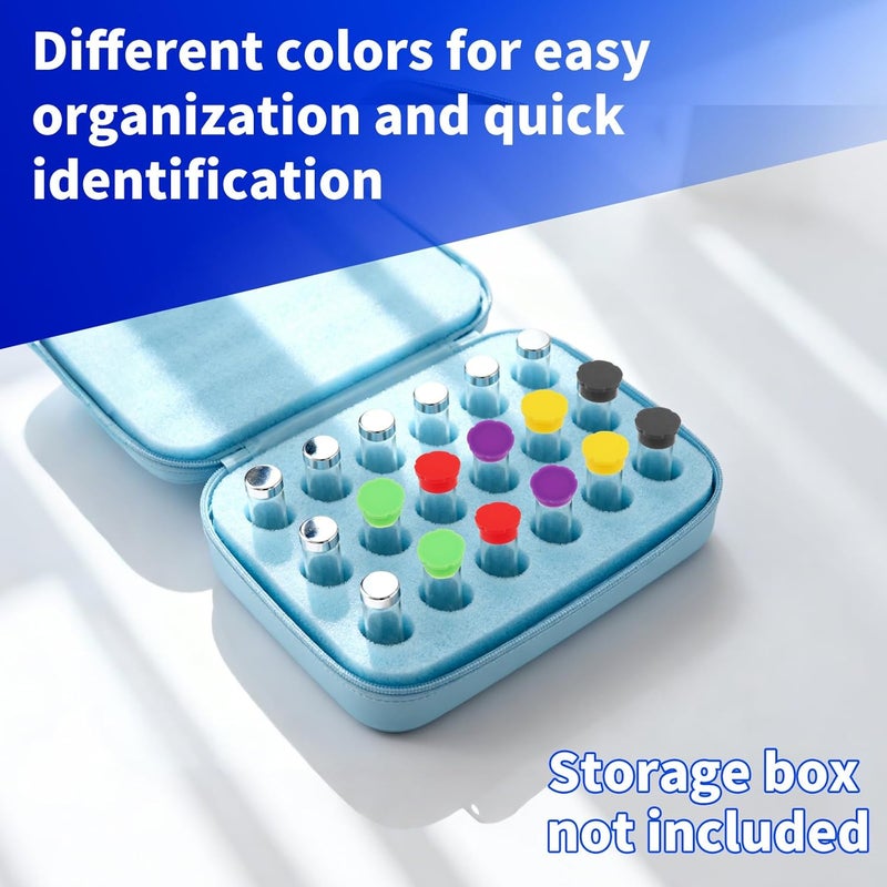 Sinbana 10pcs 3ml Glass Vial Protective Caps, 5 Colors Rubber Leakproof & Reusable Lids Caps Covers for Injection Peptide Vials for Essential Oil Storage & Lab Use - Image 5